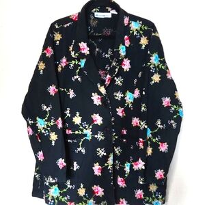Denim 24/7 Black Jacket with Floral Embroidery 32W